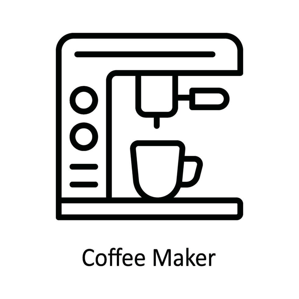 koffie maker vector schets icoon ontwerp illustratie. keuken en huis symbool Aan wit achtergrond eps 10 het dossier