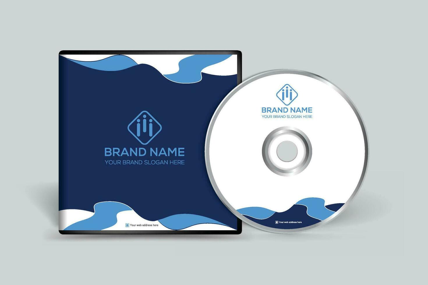 bedrijf CD Hoes ontwerp en blauw kleur vector