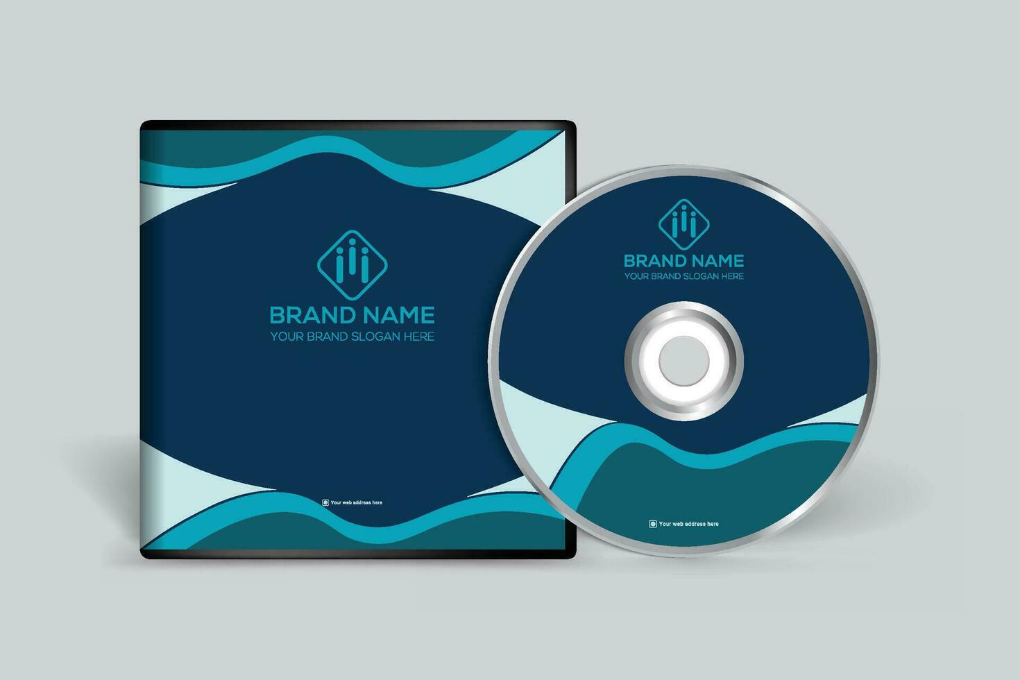 bedrijf CD Hoes ontwerp en blauw kleur vector