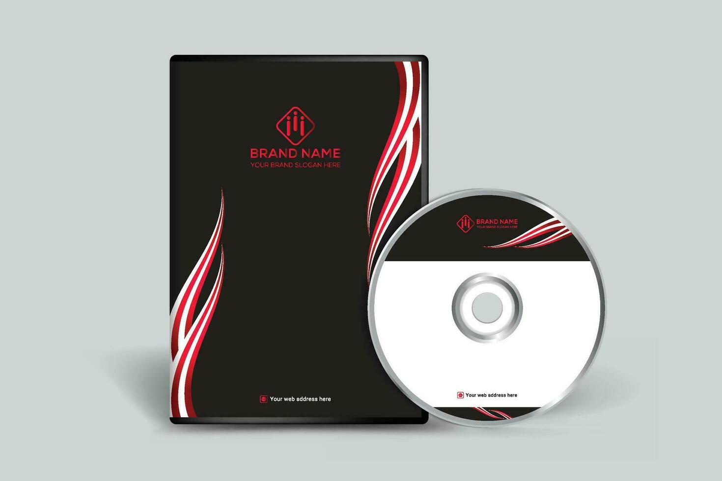 zakelijke rood en zwart kleur DVD Hoes ontwerp vector