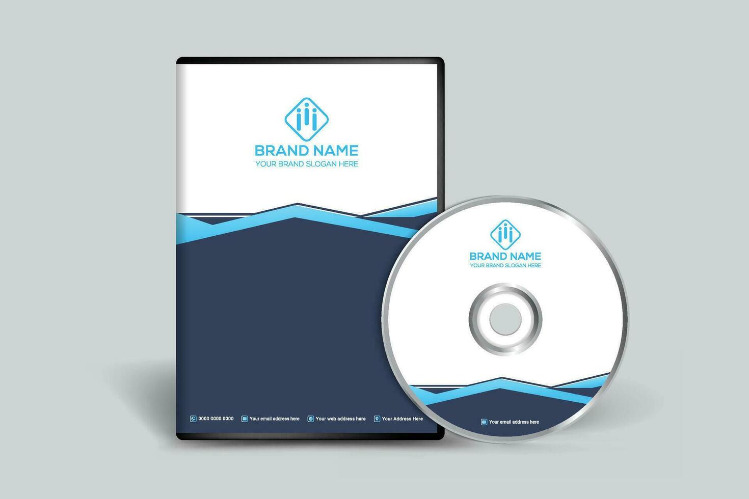 blauw kleur DVD Hoes ontwerp vector