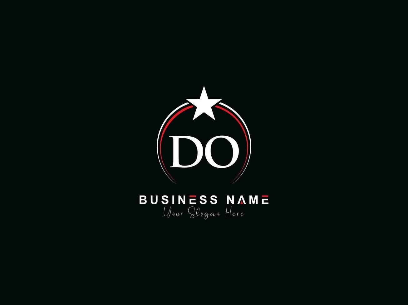 eerste cirkel Doen logo icoon, creatief luxe ster Doen brief logo beeld ontwerp vector