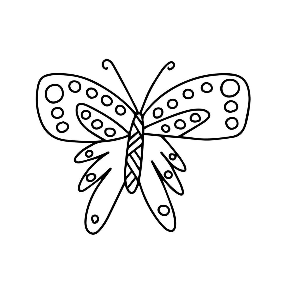 tekening monarch vlinder vector illustratie. hand- getrokken vlinder kleur bladzijde