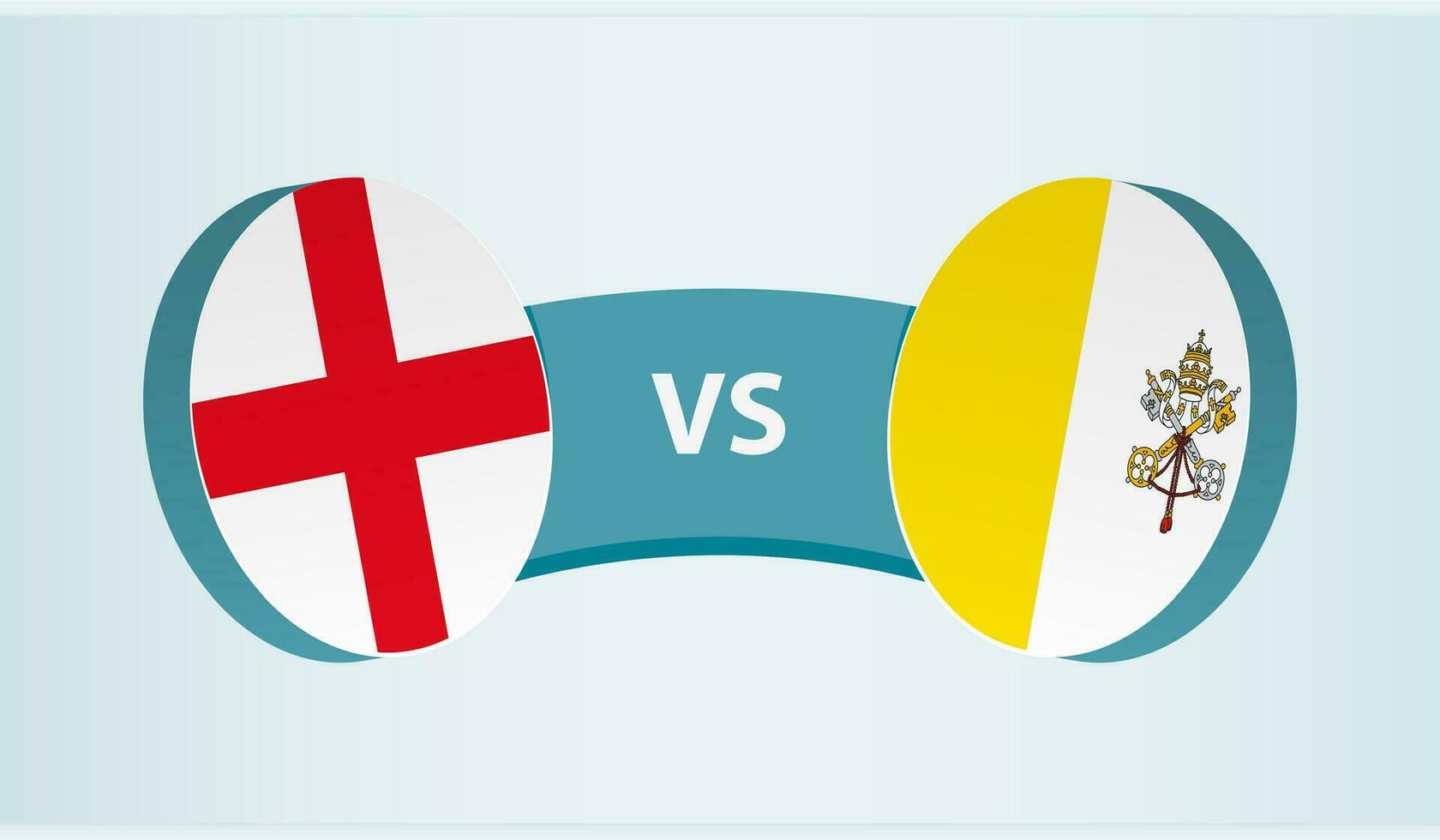 Engeland versus Vaticaan stad, team sport- wedstrijd concept. vector