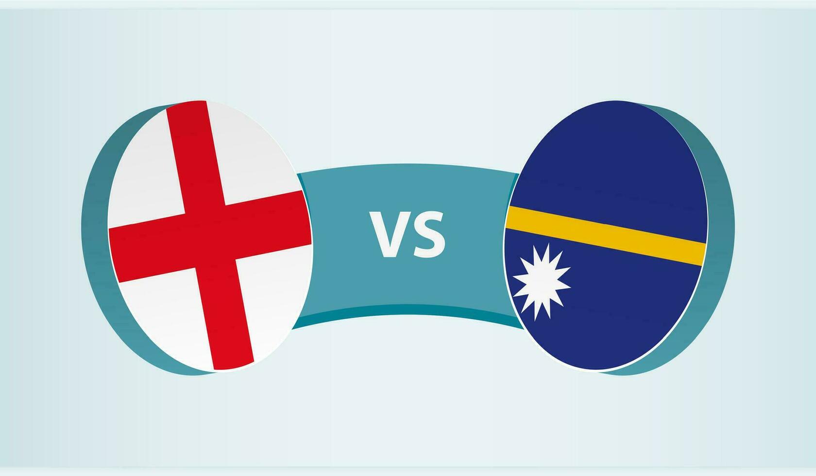 Engeland versus nauru, team sport- wedstrijd concept. vector