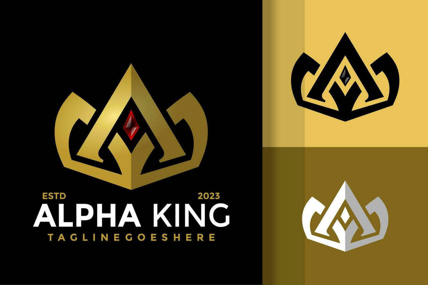 brief een koning diamant logo ontwerp vector symbool icoon illustratie