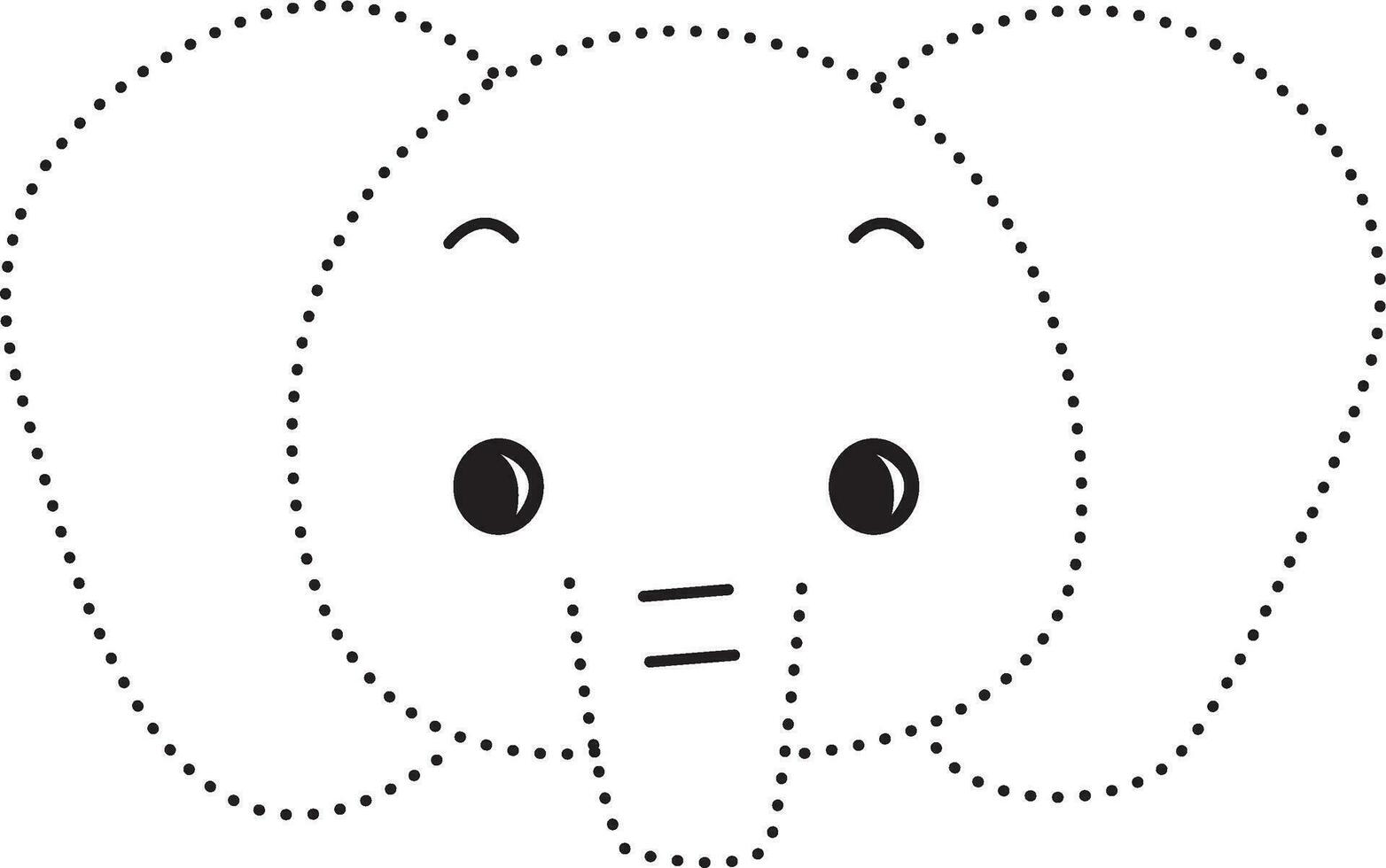 olifant stippel lijn praktijk trek tekenfilm tekening kawaii anime kleur bladzijde schattig illustratie tekening klem kunst karakter chibi manga grappig vector
