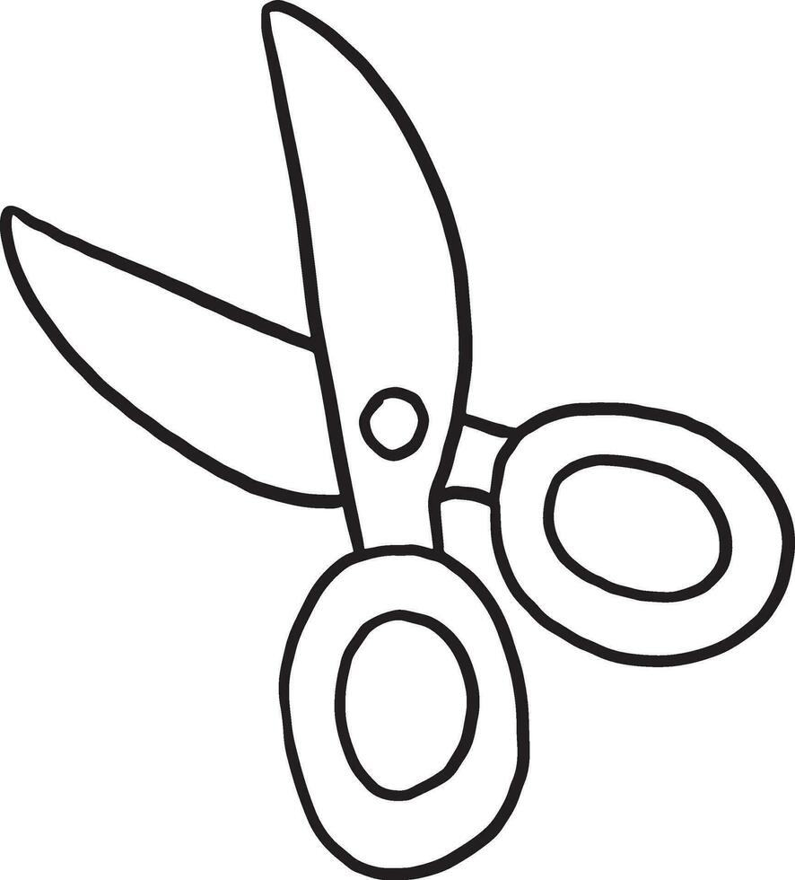 schaar, stippel lijn, praktijk tekening, tekenfilm, tekening, kawaii, animatie, kleur bladzijde, schattig, illustratie, clip art, karakter, chibi, manga, grappig, wezen tekenen, hand- getrokken vector