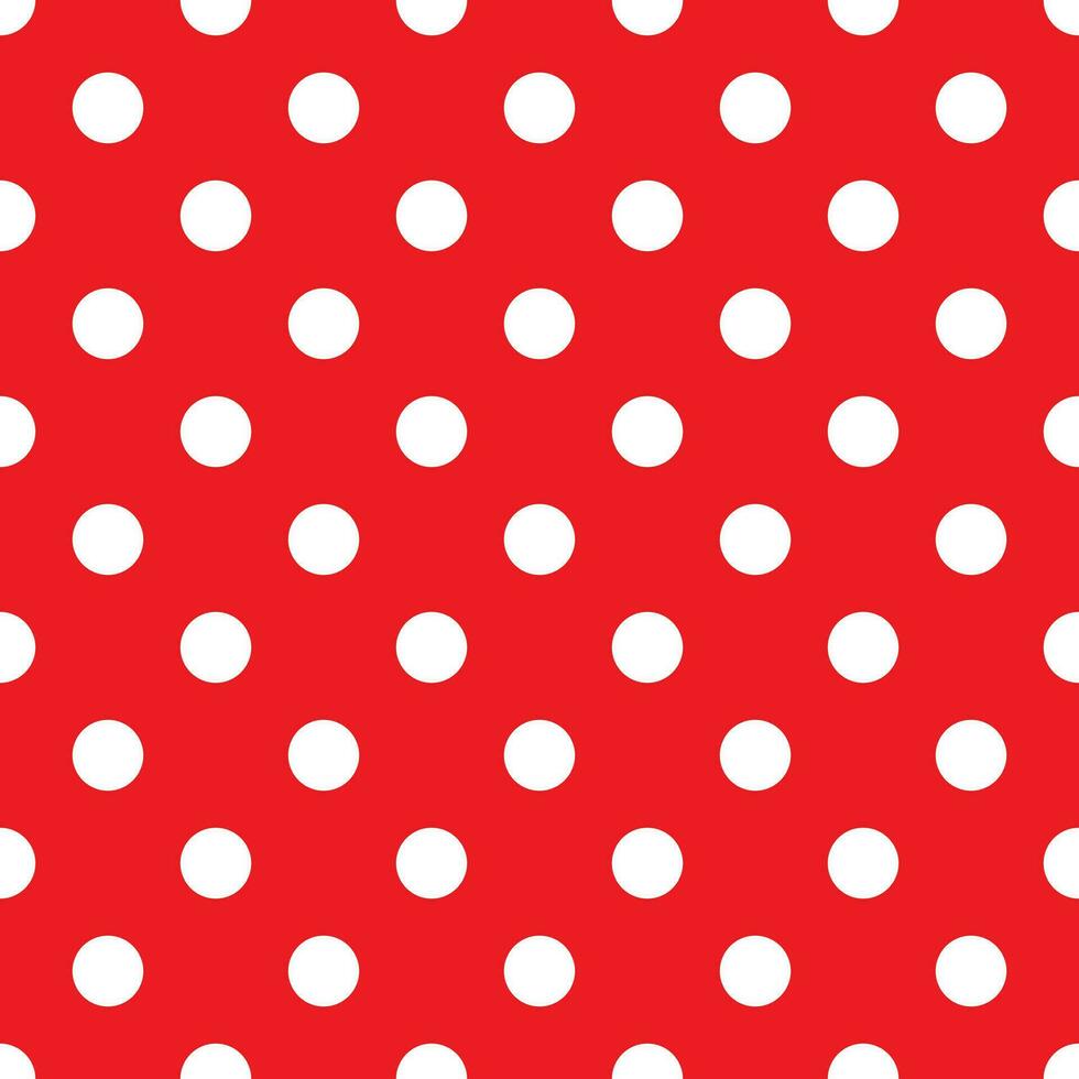 rood polka punt naadloos patroon. retro textuur. wit polka dots Aan rood achtergrond. vector