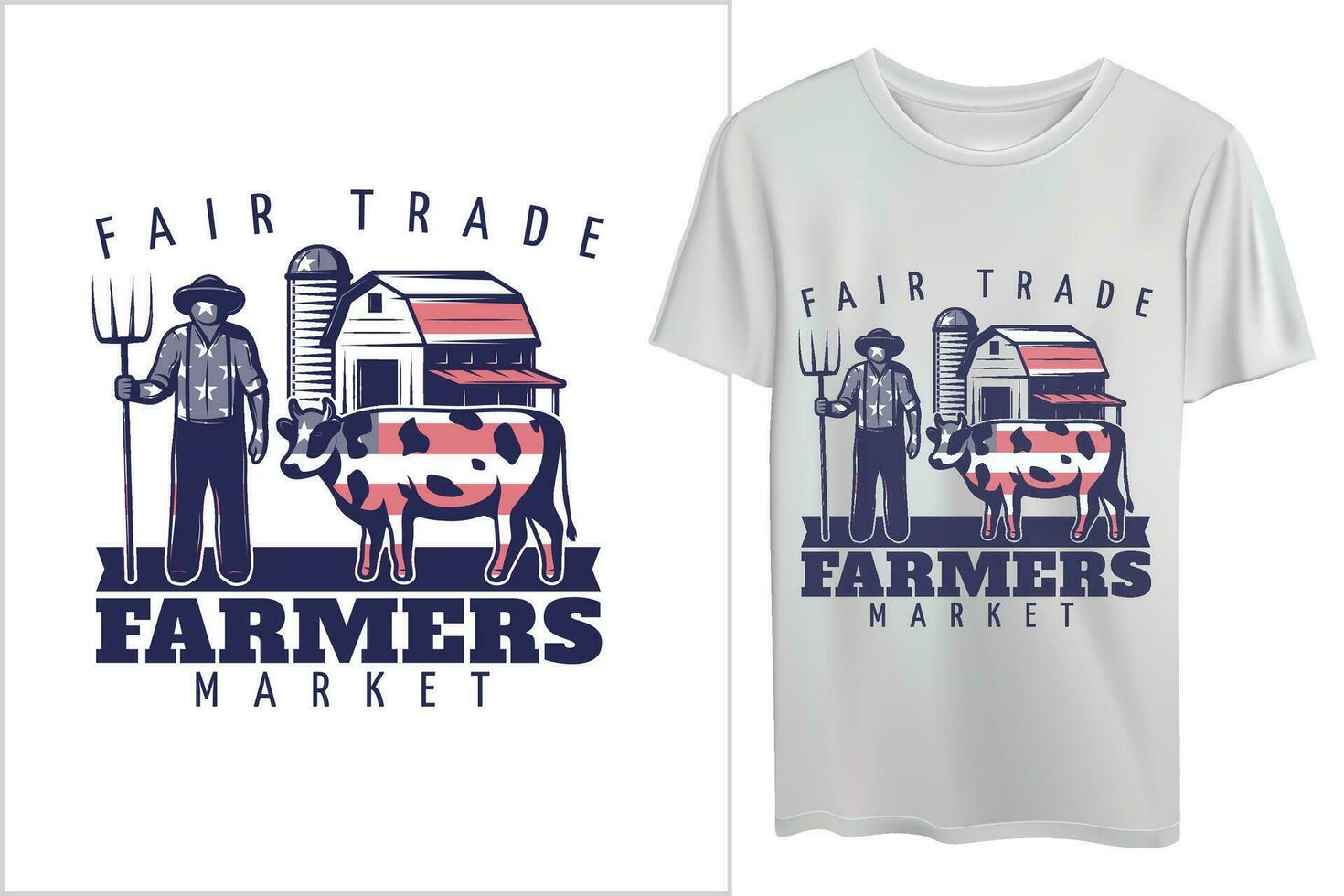 Amerikaans boerderij logo ontwerp voor t overhemden vector