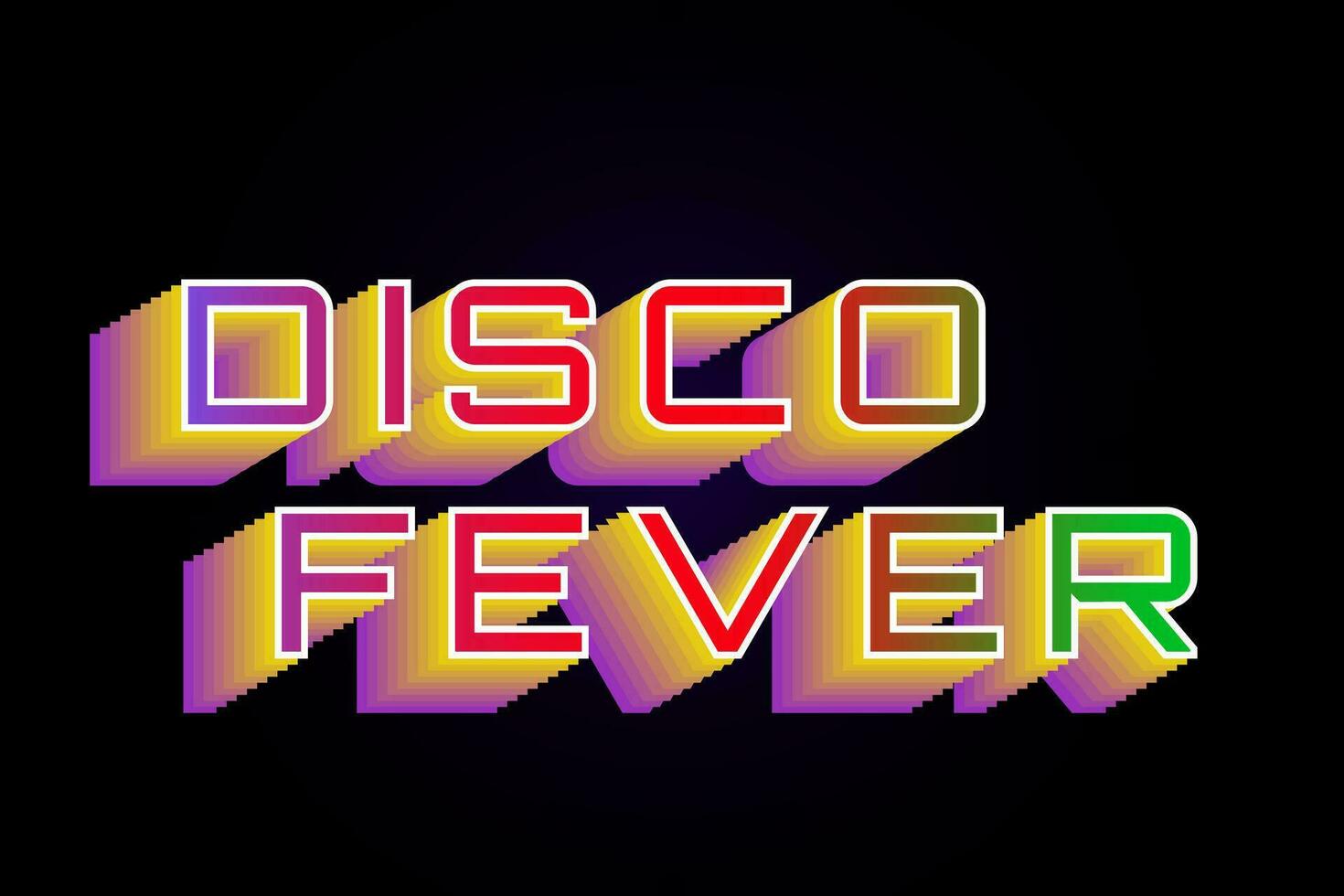 retro disco koorts teken in wijnoogst retro typografie stijl geïsoleerd in zwart achtergrond. bewerkbare vector illustratie. eps 10.