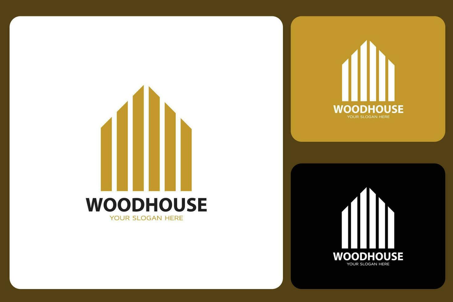houten huis logo ontwerp sjabloon vector