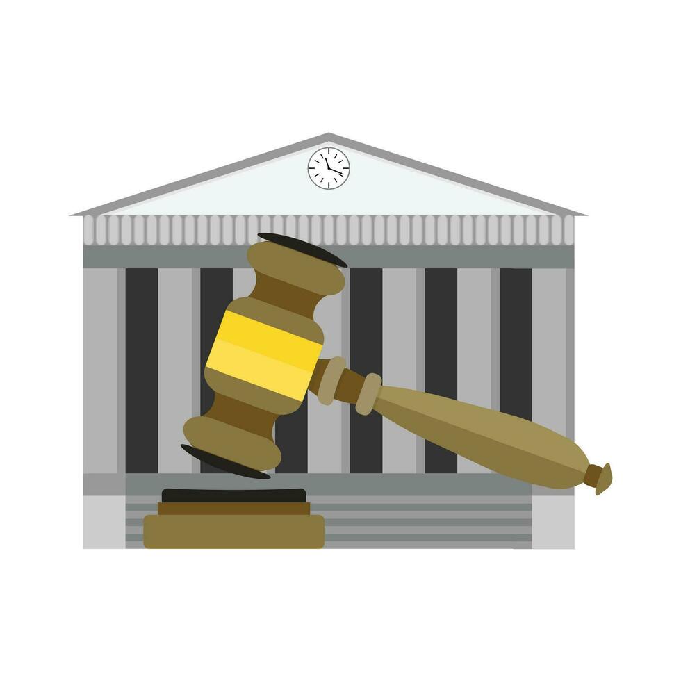 rechtmatig besluit van rechtbank. regering jurisdictie, instelling Gezag rechtbank. vector illustratie
