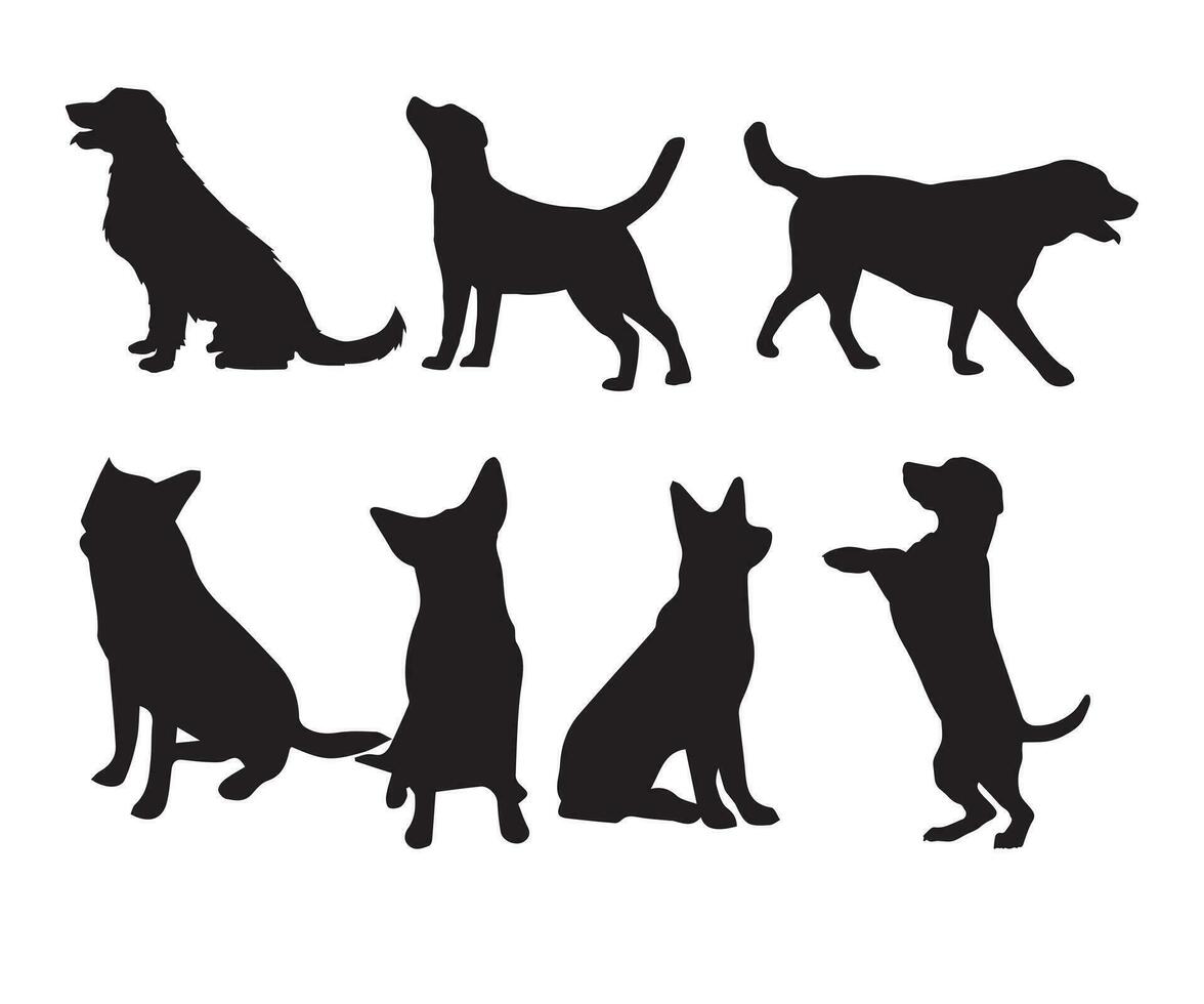 honden verzameling - vector silhouet, hond silhouet, vector geïsoleerd hond silhouet, hond, hond silhouet verzameling