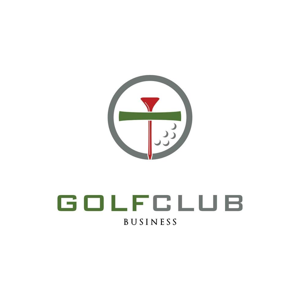 eerste brief t golf club icoon logo ontwerp sjabloon vector