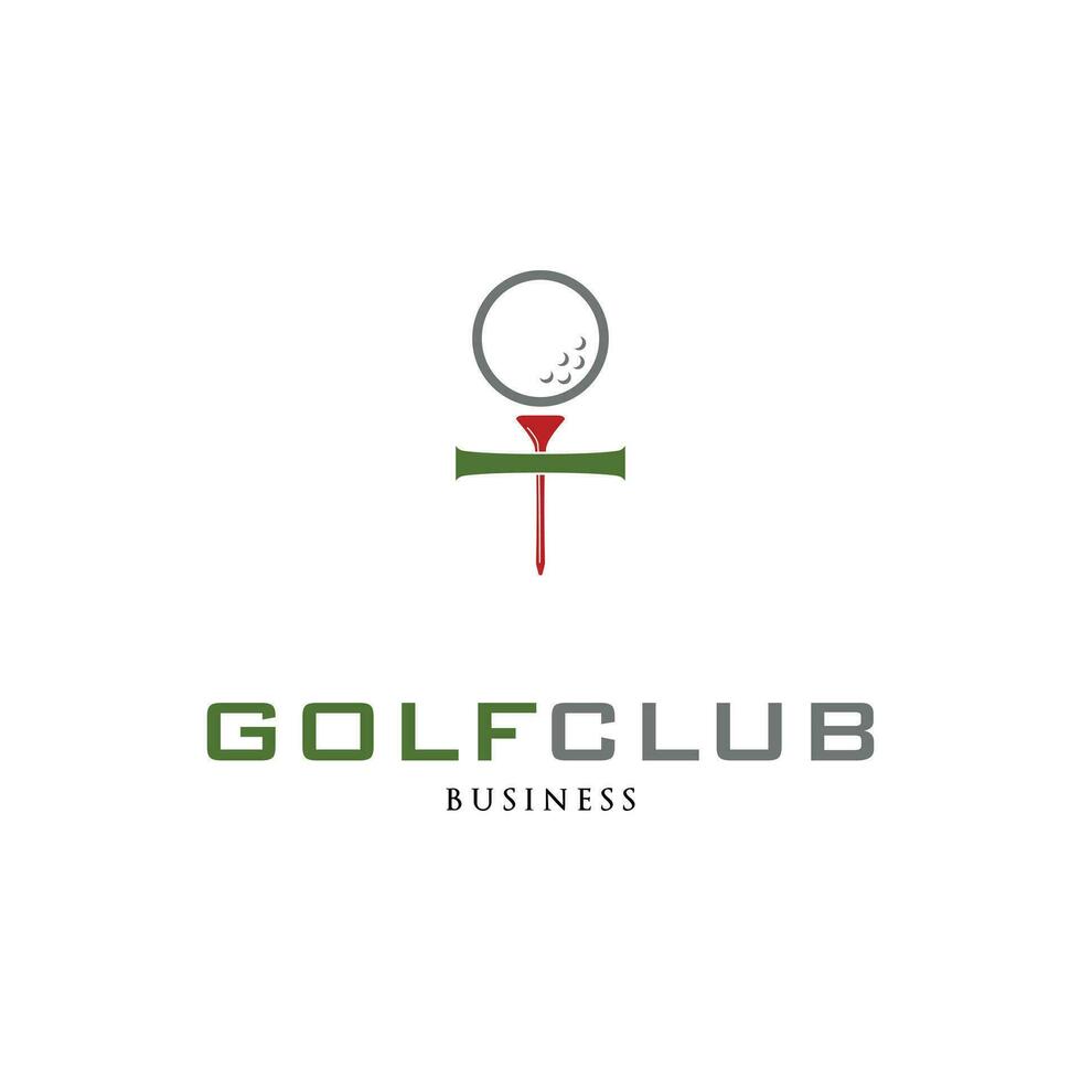 eerste brief t golf club icoon logo ontwerp sjabloon vector