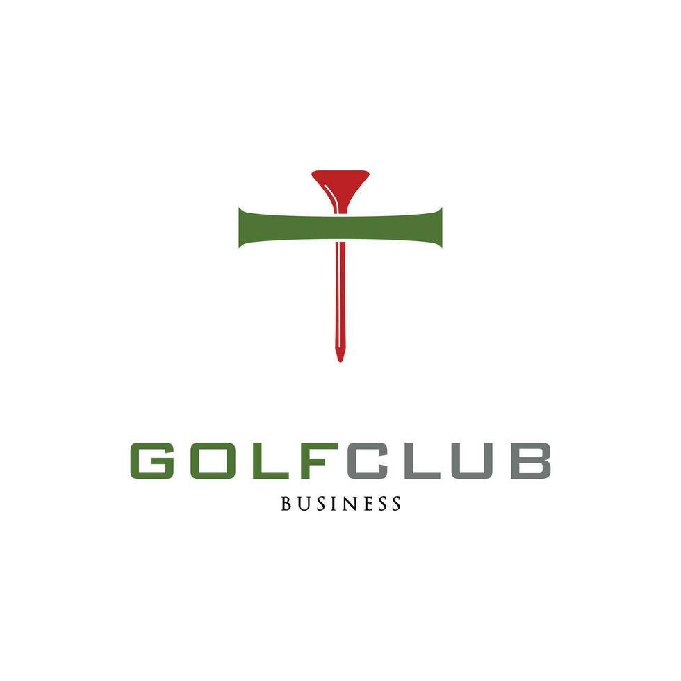 eerste brief t golf club icoon logo ontwerp sjabloon vector