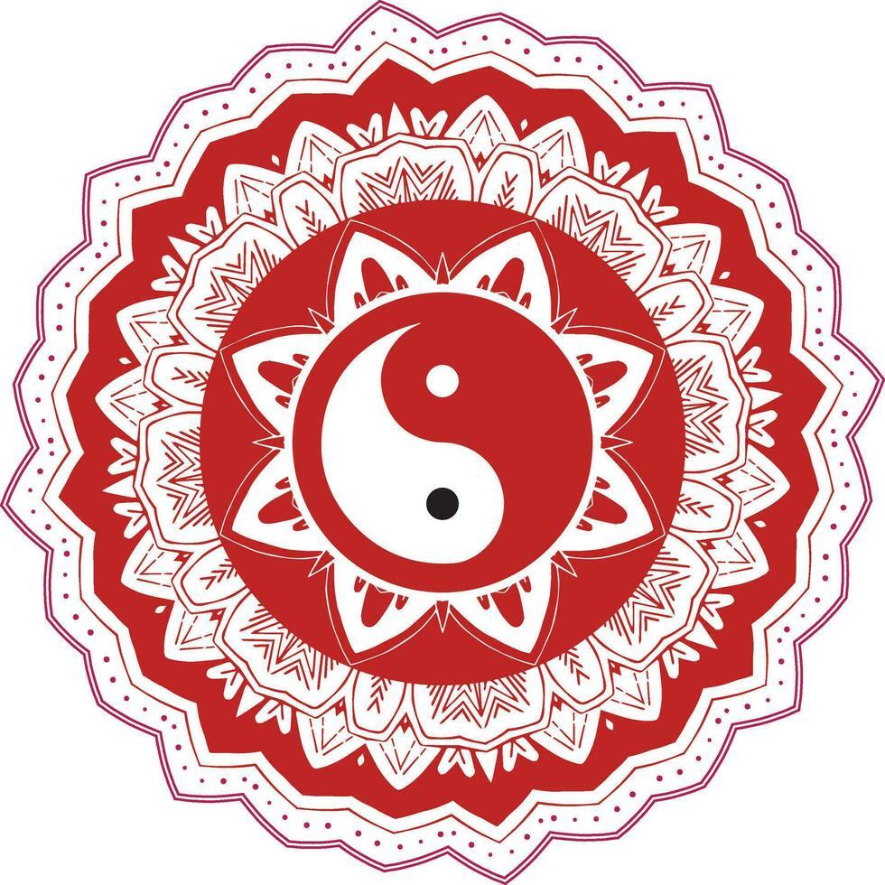 yin yang yoga en meditatie illustratie vector