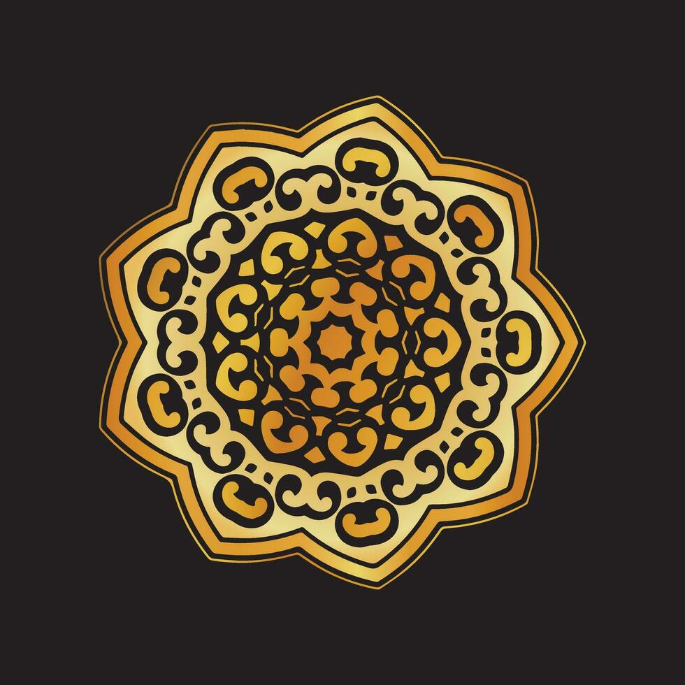 etnisch mandala ontwerp in gouden kleur vector