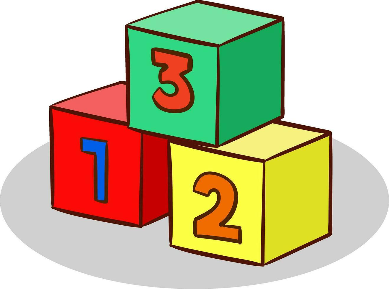 cijfer kubussen met getallen vector
