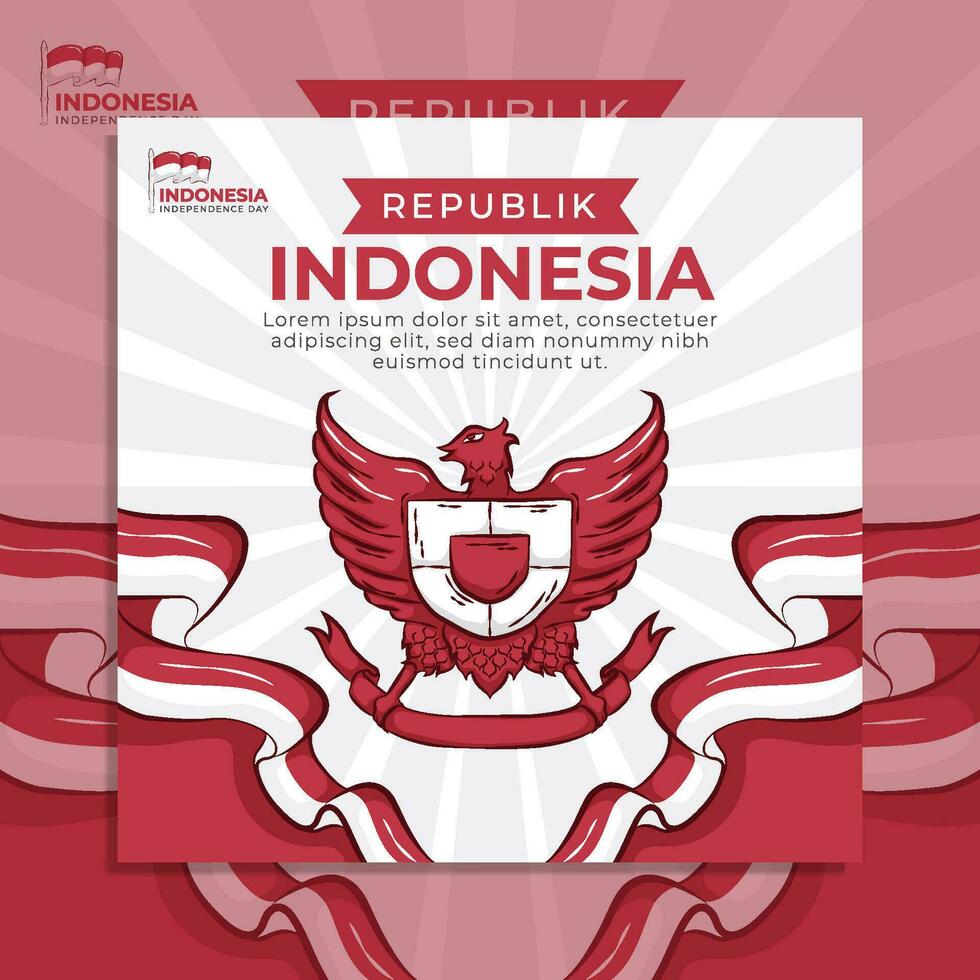 indonesië onafhankelijkheidsdag social media flyer-sjabloon voor spandoek vector