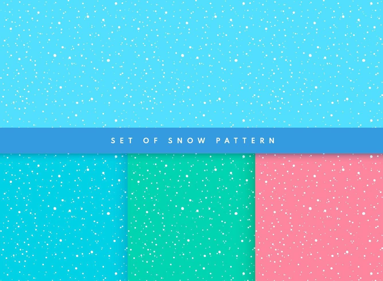 set wenskaart sneeuwvlok patroon op lichtblauwe, groene en rode achtergrond. eenvoudig plat pastelkleurontwerp. vector illustratie