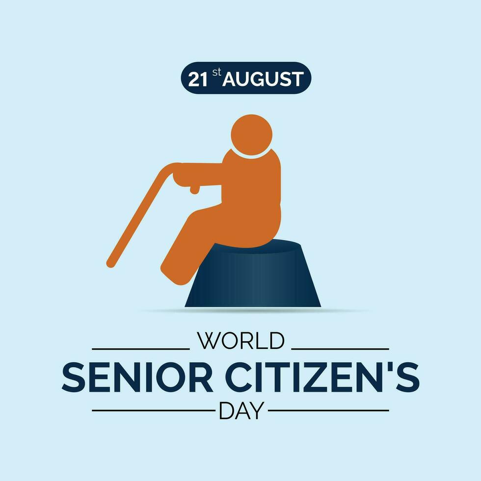 wereld senior burger dag opgemerkt elk jaar Aan augustus 21e wereldwijd.vector kunst vector