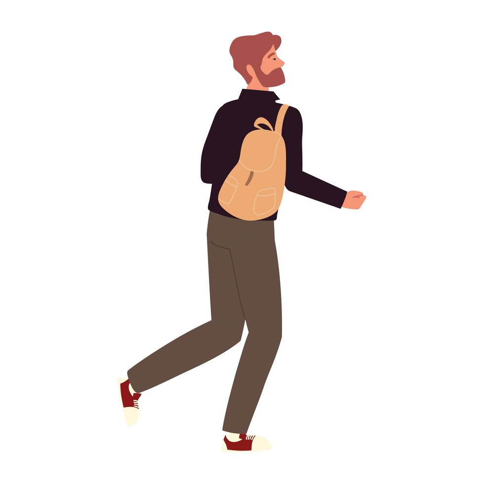 mannelijk backpacker-personage vector