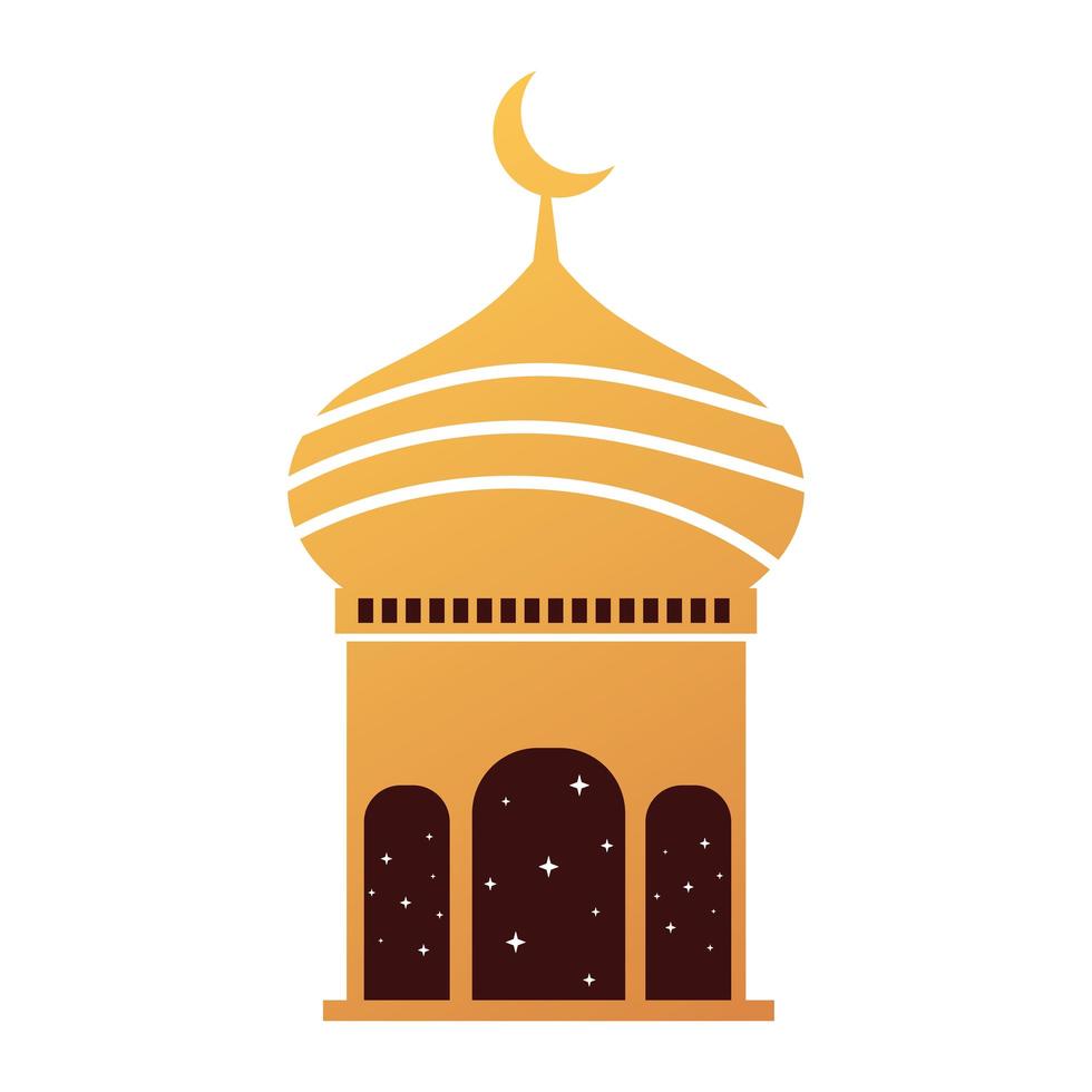 Arabische moskee bouw pictogram vector icon