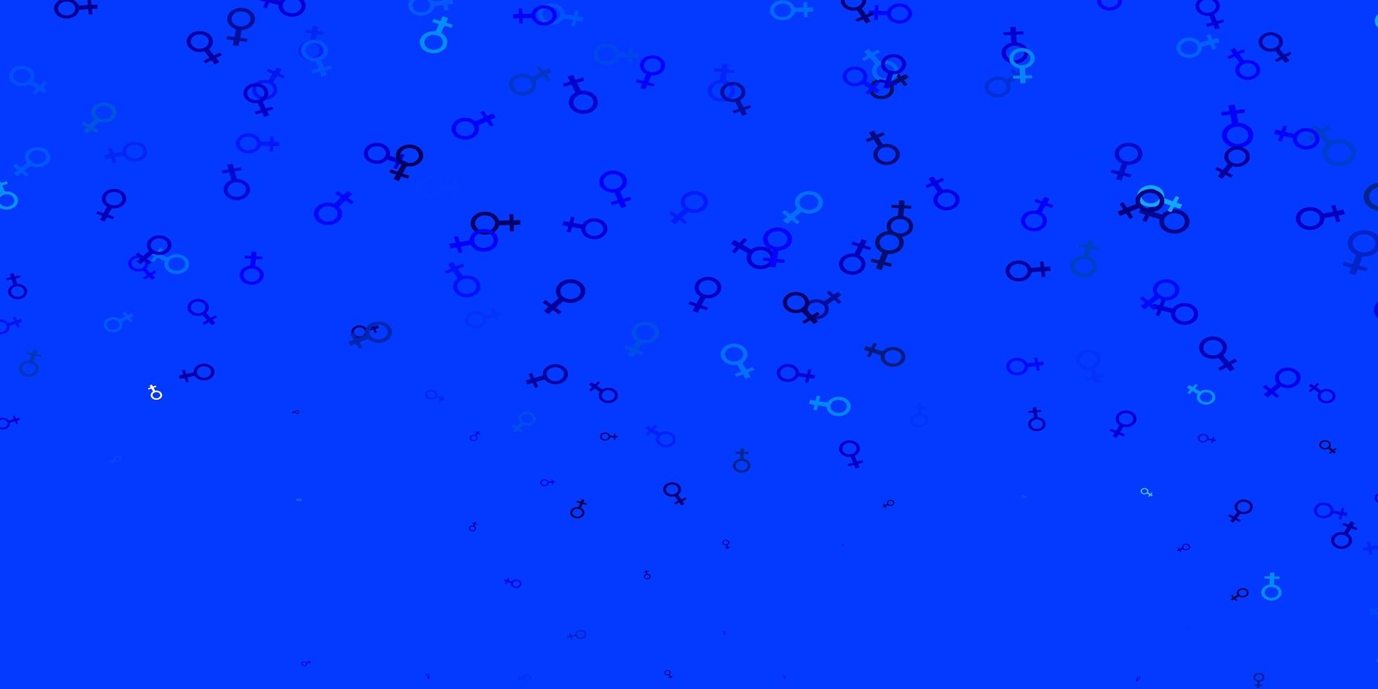 lichtblauwe vectorachtergrond met symbolen van de vrouwenmacht vector