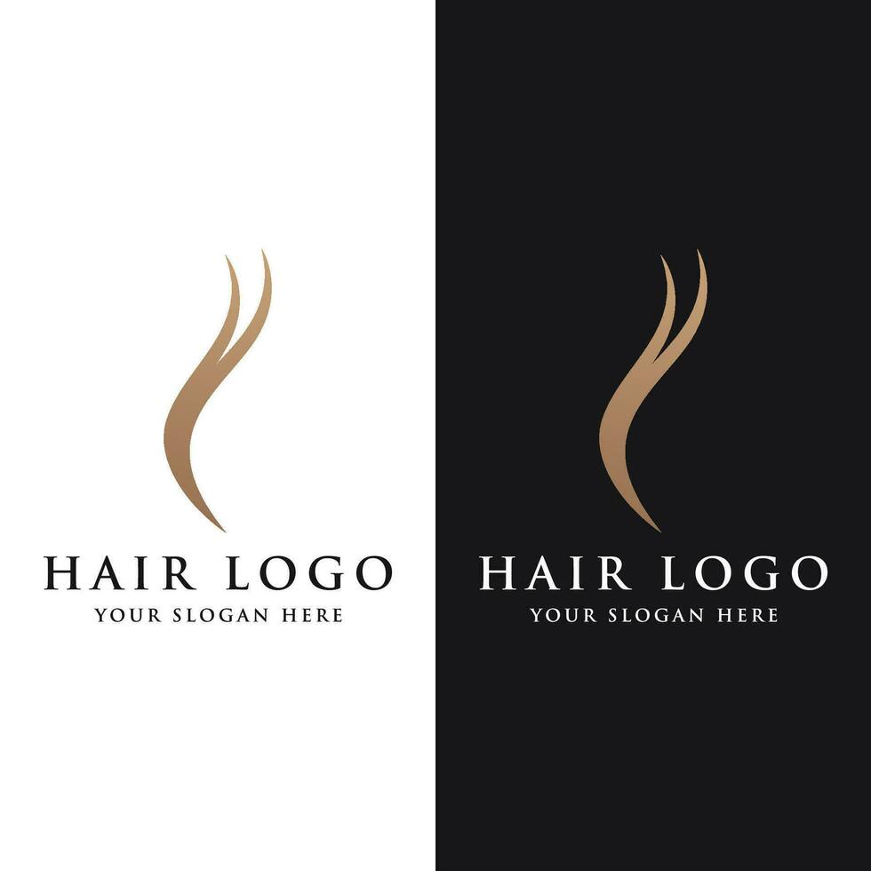 abstract logo sjabloon ontwerp luxe en mooi haar- golven logo voor bedrijf, salon, schoonheid, kapper, zorg. vector
