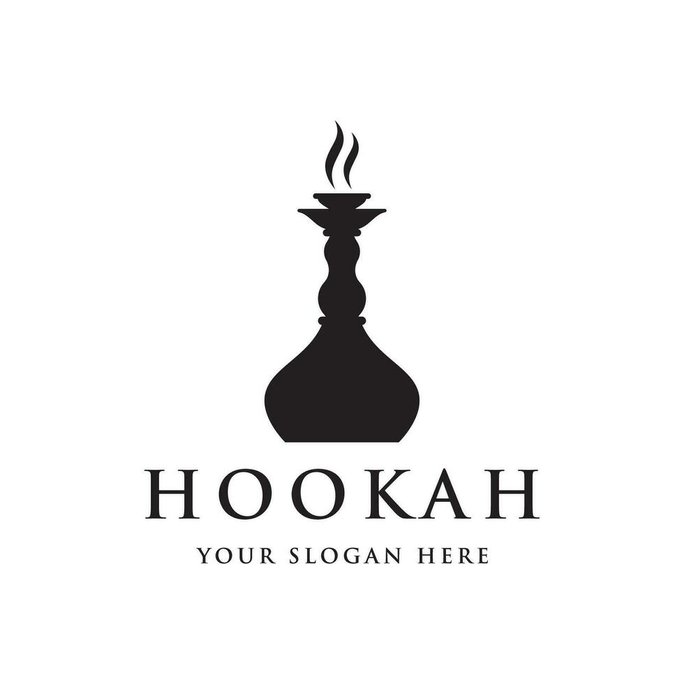 geïsoleerd hookah, shisha of water pijp logo ontwerp voor club, bar, cafe en winkel. vector