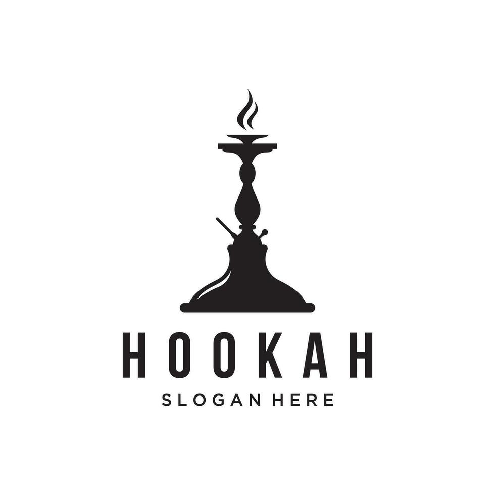 geïsoleerd hookah, shisha of water pijp logo ontwerp voor club, bar, cafe en winkel. vector