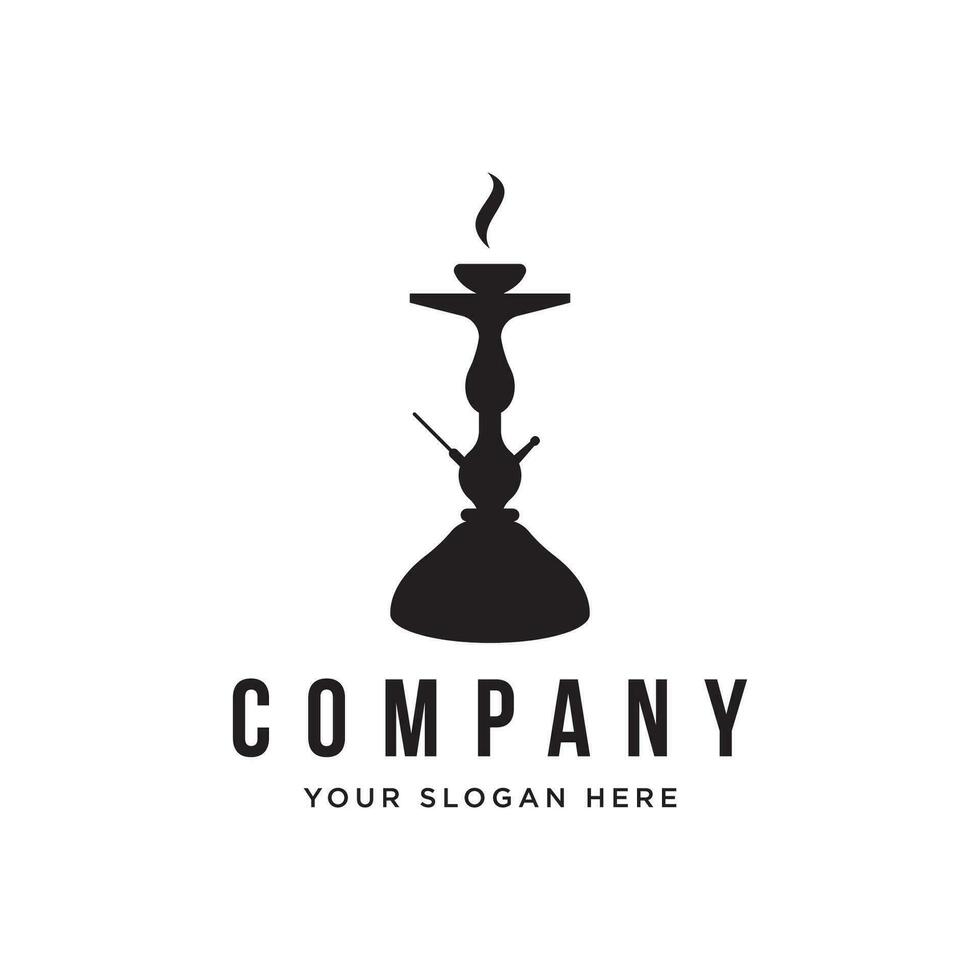 geïsoleerd hookah, shisha of water pijp logo ontwerp voor club, bar, cafe en winkel. vector