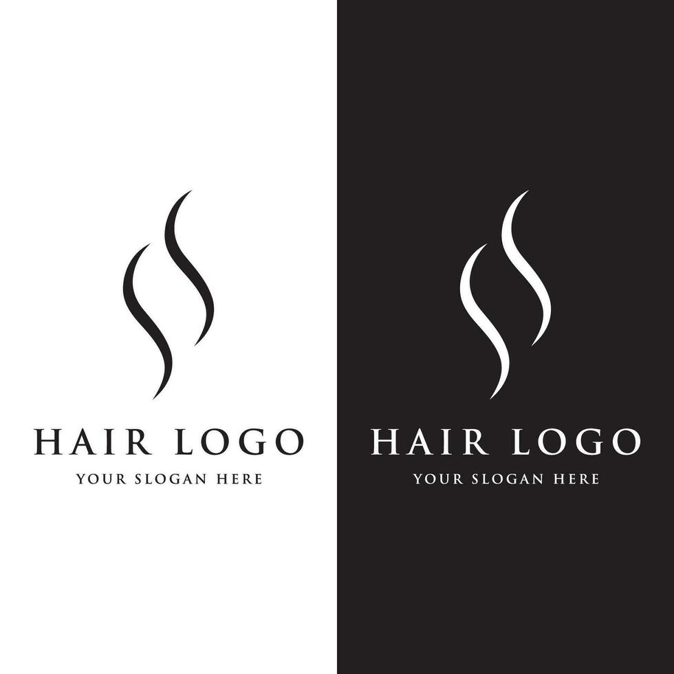 abstract logo sjabloon ontwerp luxe en mooi haar- golven logo voor bedrijf, salon, schoonheid, kapper, zorg. vector