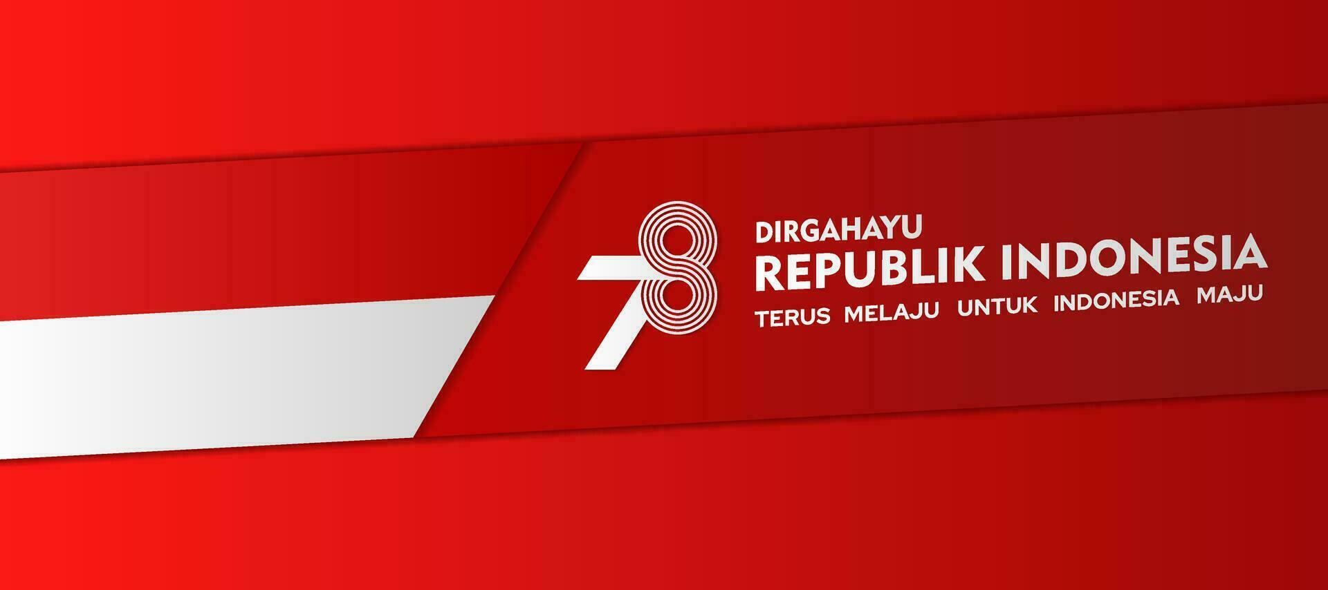 gelukkig onafhankelijkheid dag republiek van Indonesië, 17 augustus. groet kaart met rood en wit ontwerp vector