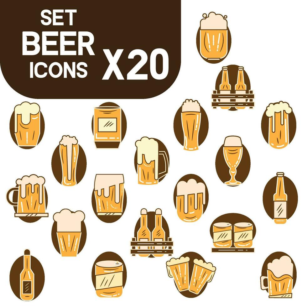 reeks van gekleurde bier pictogrammen vector illustratie