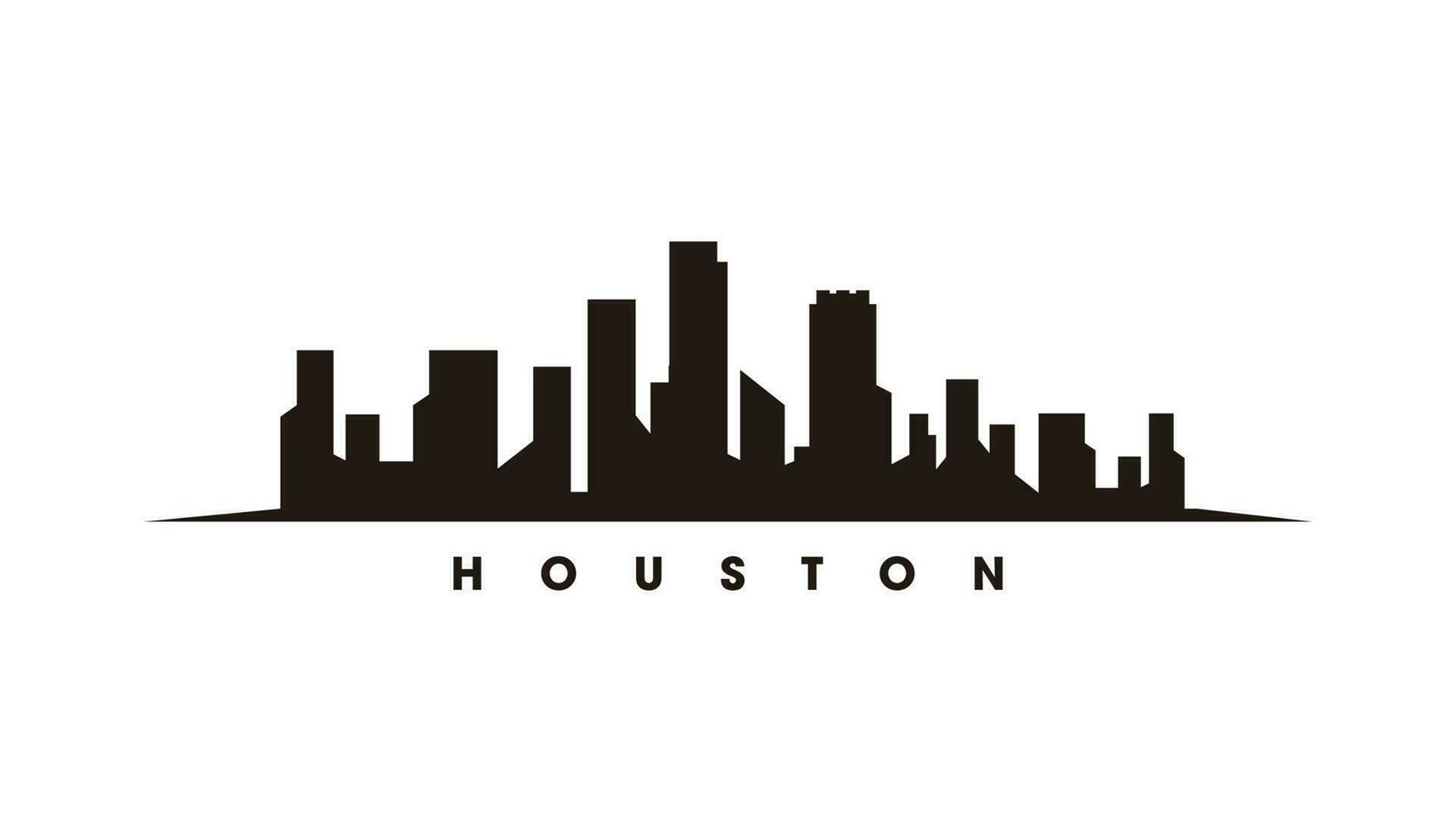 houston horizon en oriëntatiepunten silhouet vector