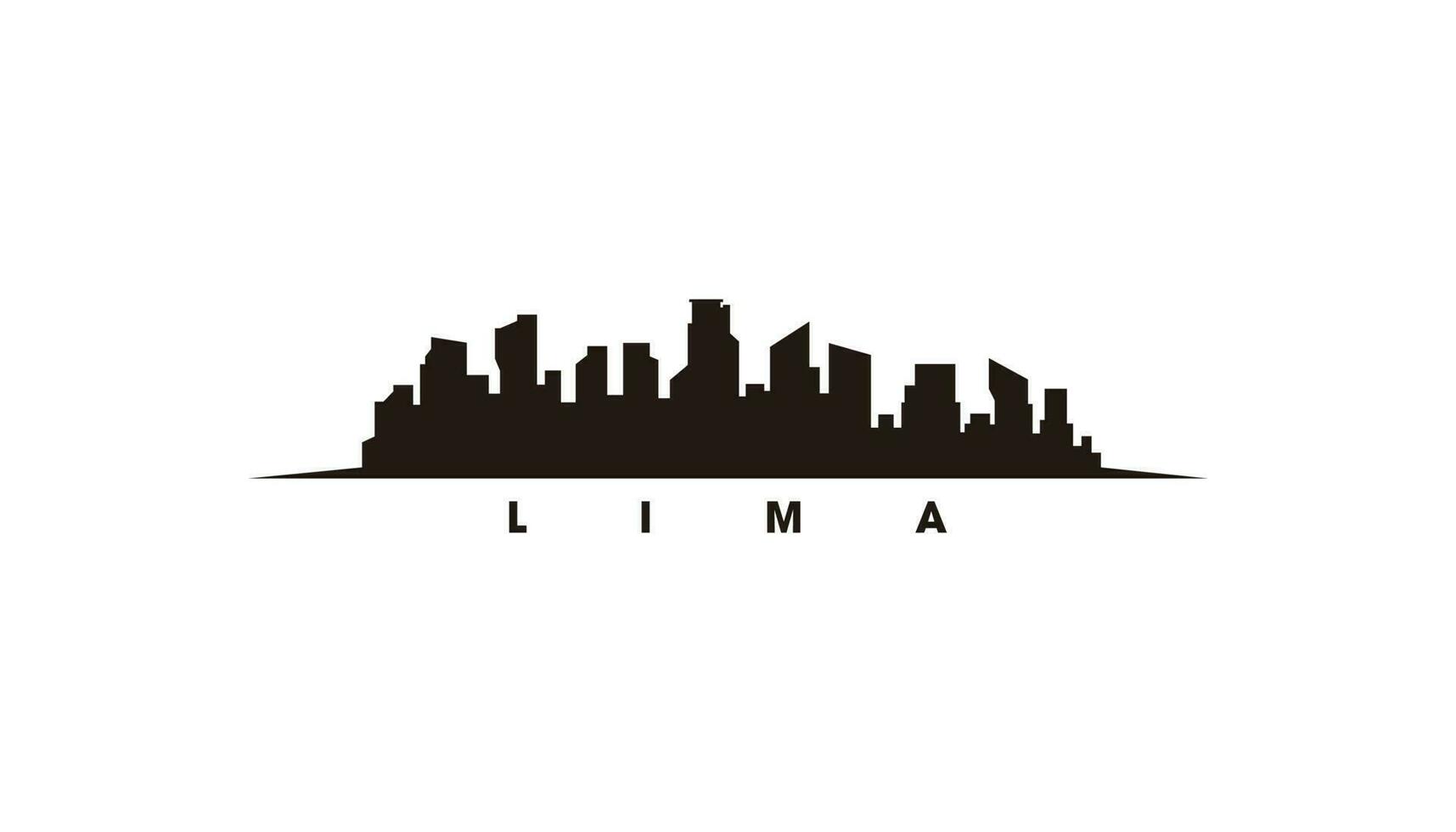 lima horizon en oriëntatiepunten silhouet vector