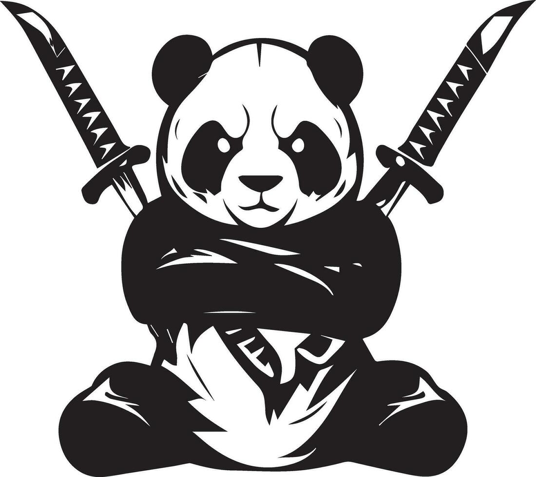 kung fu panda vector tatoeëren ontwerp illustratie