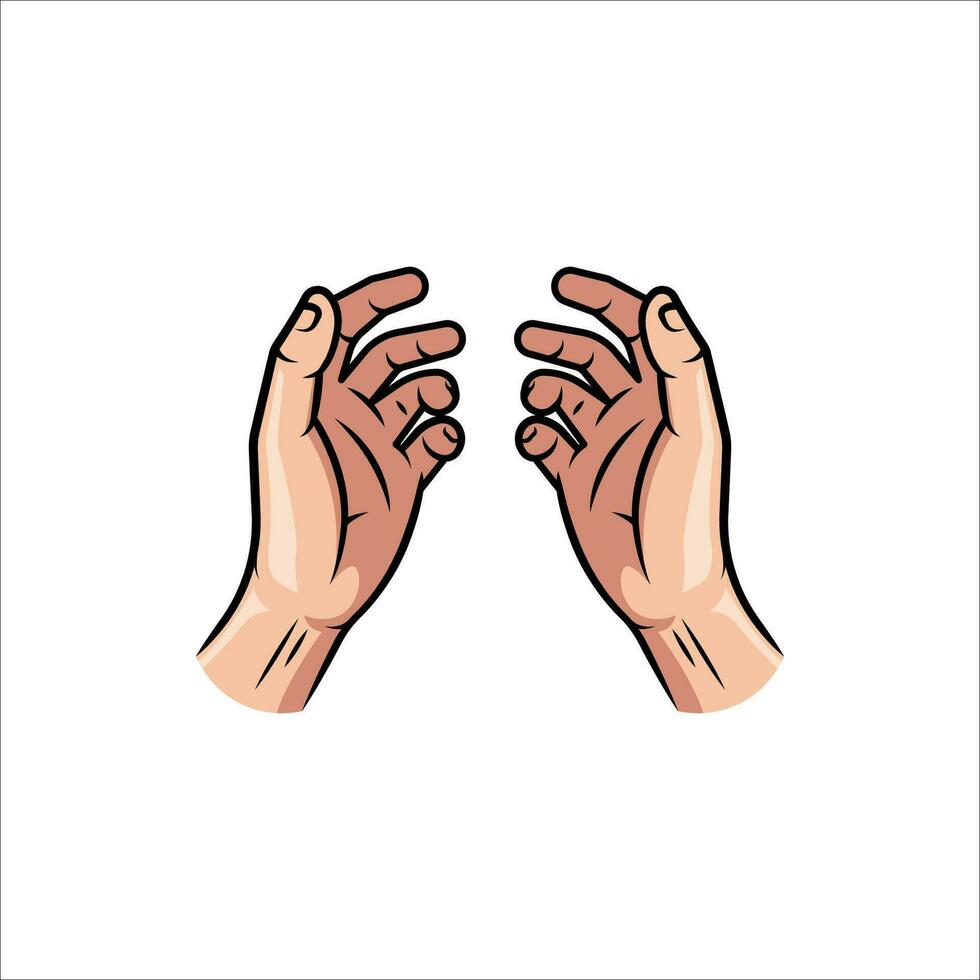 bidden hand. hand- getrokken illustratie. vector