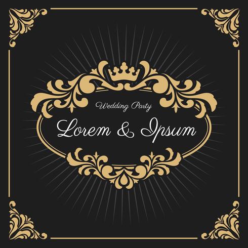 Vintage luxe monogram logo sjabloon vector