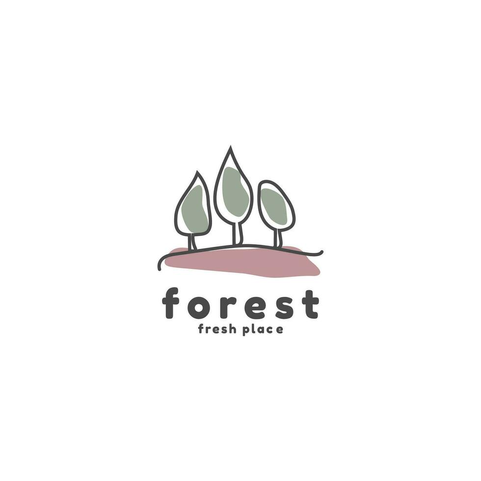 minimalistische Woud logo met twee bomen. vector