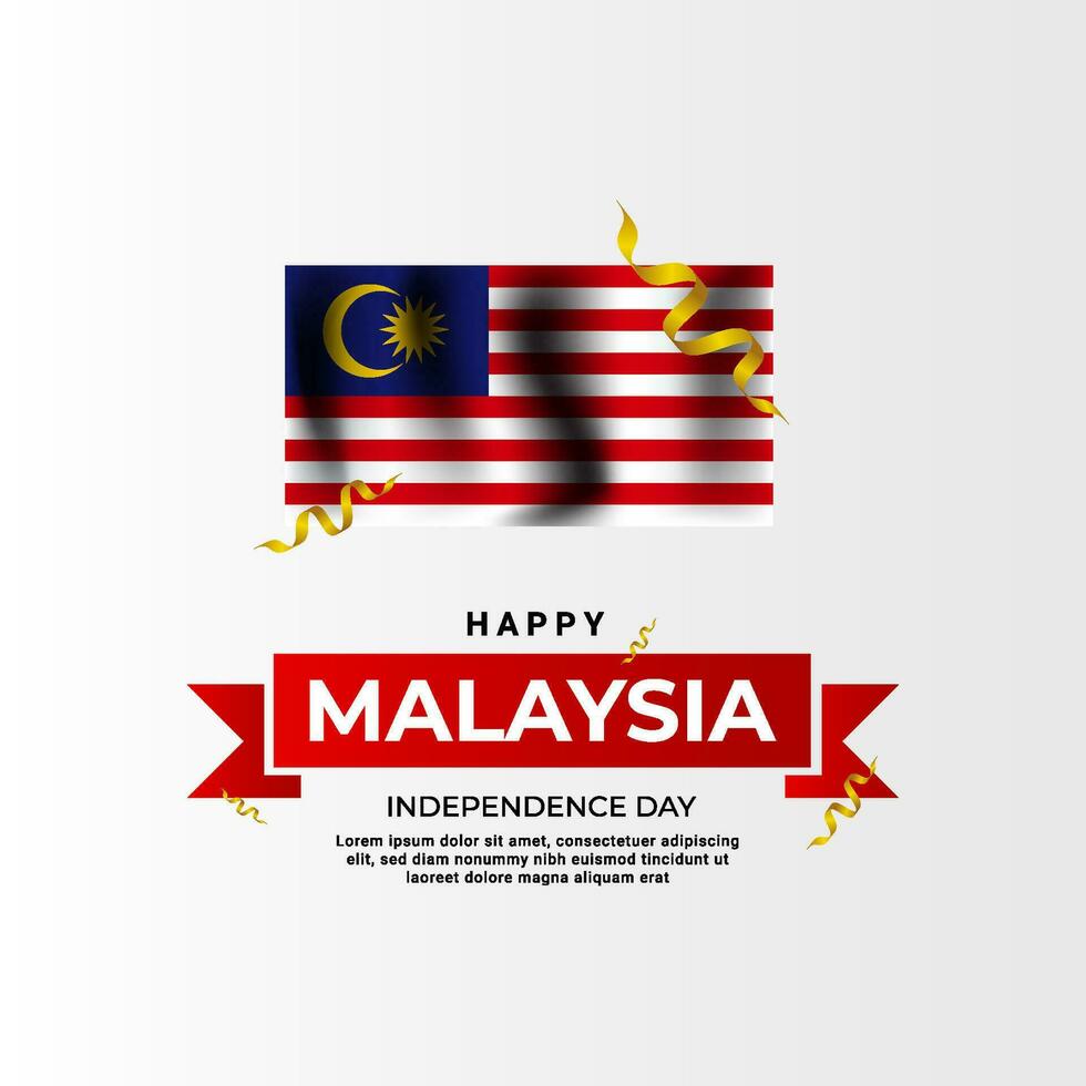Maleisië onafhankelijkheid dag groet ontwerp vector