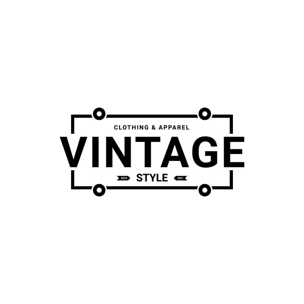 klassiek retro wijnoogst etiket insigne logo ontwerp geschikt voor kleren, stoffen, t-shirts, jassen, hoodies en meer vector