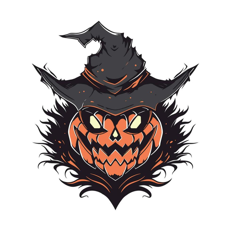 pompoen halloween mascotte logo voor esport. halloween t-shirt ontwerp. halloween logo. halloween sticker vector