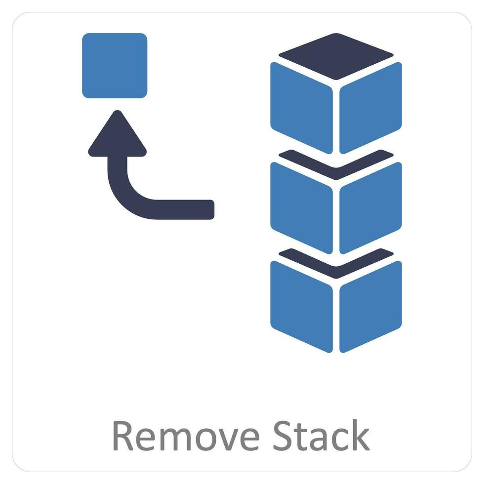 verwijderen stack en blok keten icoon concept vector