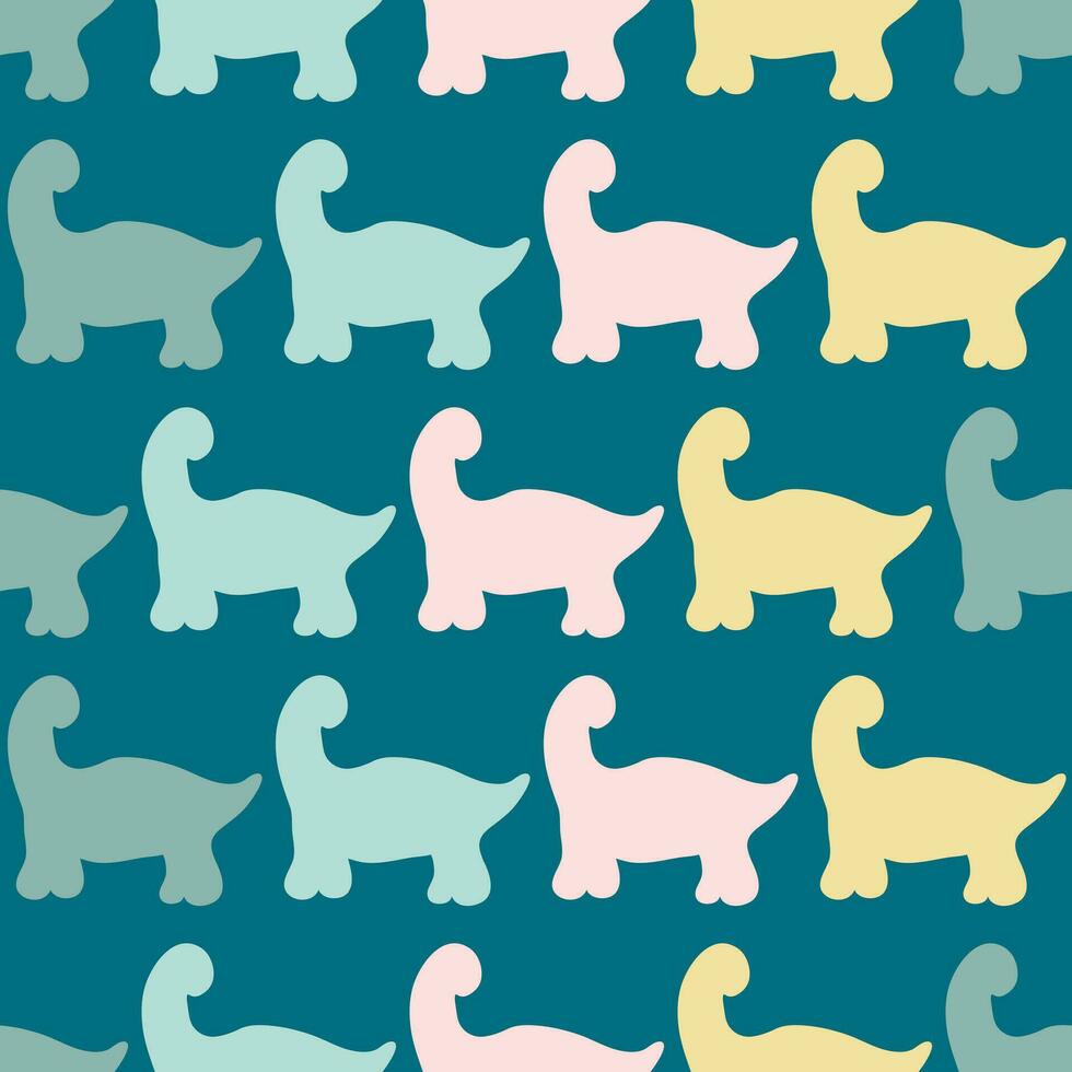 abstract naadloos patroon met silhouetten dinosaurussen. perfect afdrukken voor tee, textiel en kleding stof. vector