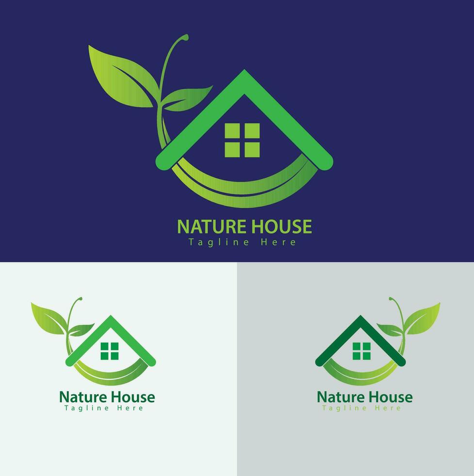 vector groen eco huis logo concept