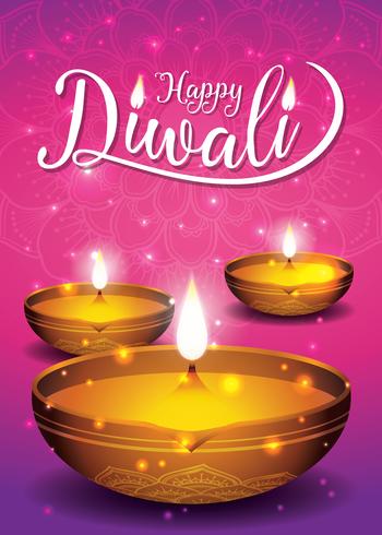 Diwali-festivalvlieger en afficheachtergrond vector